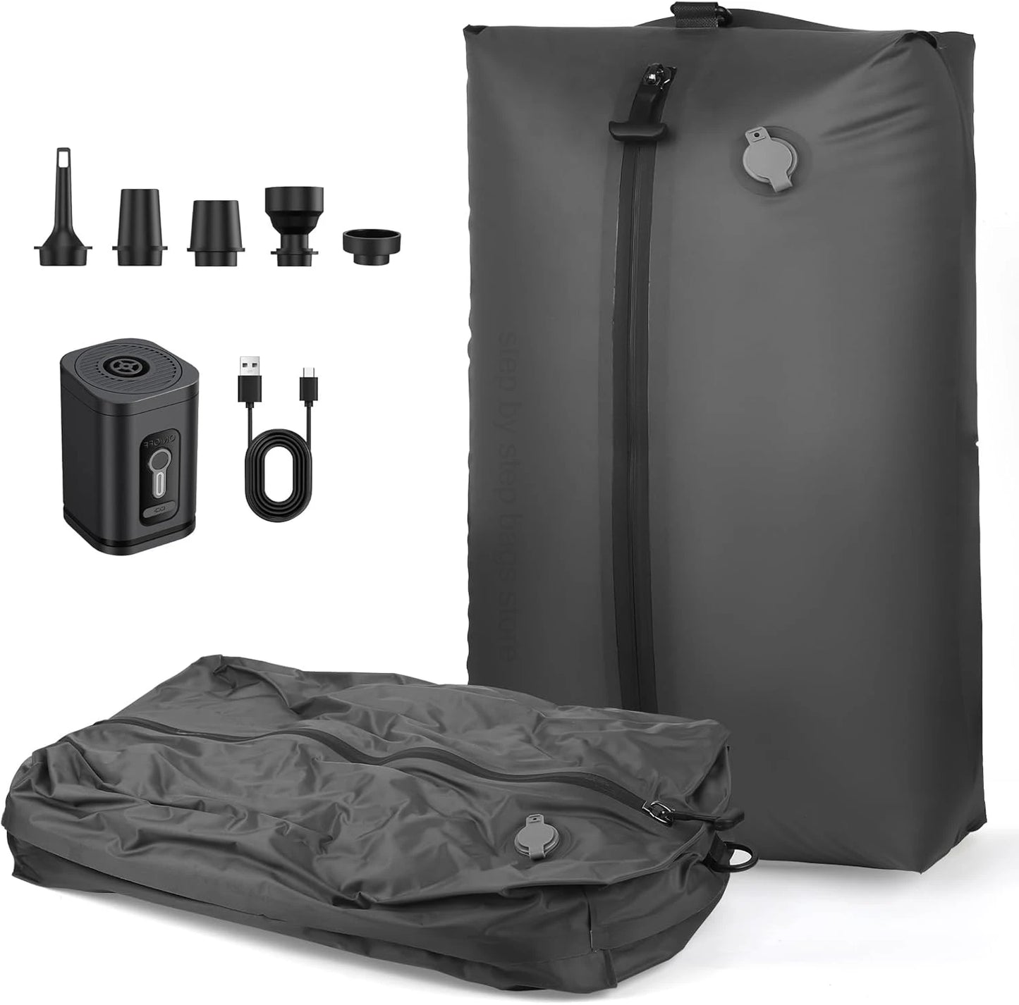 17L-34L Travel Vacuum Bag Reusable Storage Bag Folding Outdoor Compression Bag with Air Pump for Suitcases Backpack Luggage