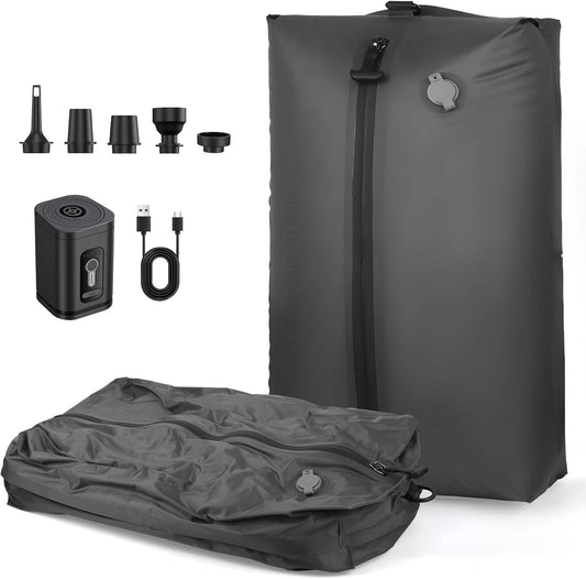 17L-34L Travel Vacuum Bag Reusable Storage Bag Folding Outdoor Compression Bag with Air Pump for Suitcases Backpack Luggage