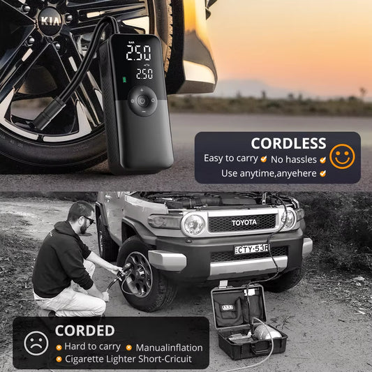 Rechargeable Tire Inflator Digital Cordless Car Tyre Inflator for Motocycle Bicycle Balls Portable Compressor Air Pump