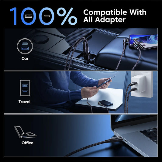 100W Magnetic USB Type C Cable 5A Fast Charging Micro Type C Cable for Macbook Samsung for Iphone Magnet Charger Wire Cord