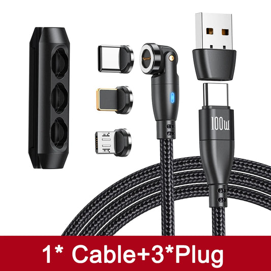 100W Magnetic USB Type C Cable 5A Fast Charging Micro Type C Cable for Macbook Samsung for Iphone Magnet Charger Wire Cord