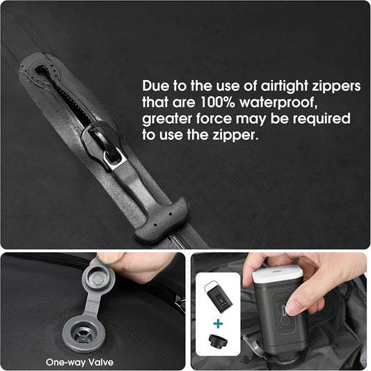 17L-34L Travel Vacuum Bag Reusable Storage Bag Folding Outdoor Compression Bag with Air Pump for Suitcases Backpack Luggage