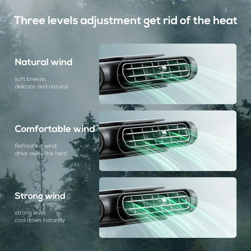 Car Headrest Cooling Air Fan 3 Speeds Adjustable Car Interior Rear Headrest Fan Cooler Air Cooling Fan Summer Car Accessories
