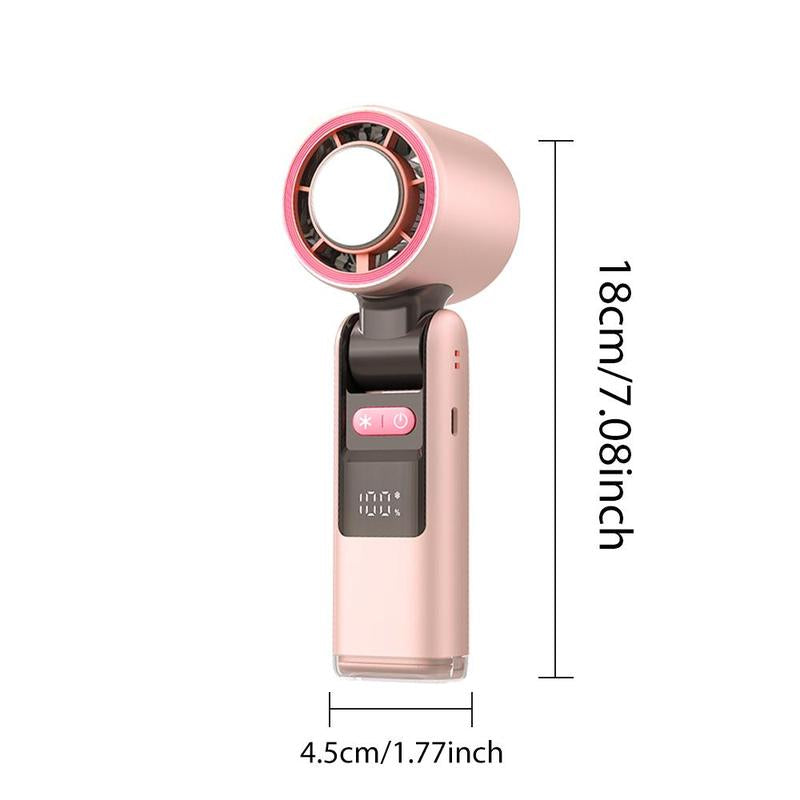 Portable Foldable Ice Pack Cooling Fan, 100 Speed Adjustment Handheld Fan, Dual-Use for Home Camping, High Speed Turbo Small Fan, Folding