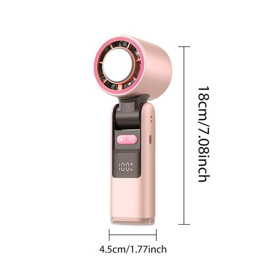 Portable Foldable Ice Pack Cooling Fan, 100 Speed Adjustment Handheld Fan, Dual-Use for Home Camping, High Speed Turbo Small Fan, Folding