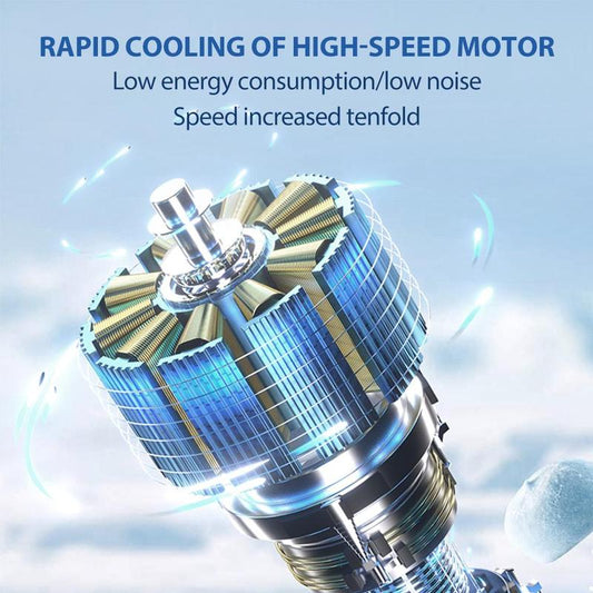 Portable Foldable Ice Pack Cooling Fan, 100 Speed Adjustment Handheld Fan, Dual-Use for Home Camping, High Speed Turbo Small Fan, Folding