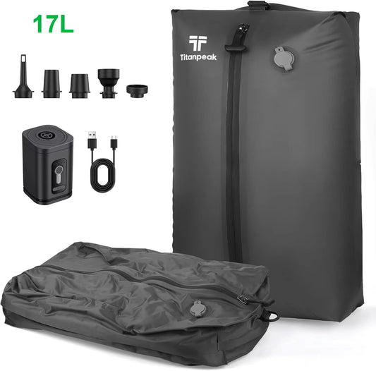 17L-34L Travel Vacuum Bag Reusable Storage Bag Folding Outdoor Compression Bag with Air Pump for Suitcases Backpack Luggage