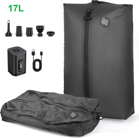 17L-34L Travel Vacuum Bag Reusable Storage Bag Folding Outdoor Compression Bag with Air Pump for Suitcases Backpack Luggage