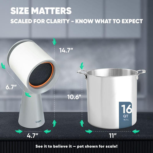 BREETEE Portable Range Hood Kitchen - Powerful 3-Speed Suction, Countertop Compact Ductless, 2X Core Filters, 2X Carbon Filters, Low Noise Kitchen Exhaust Fan, Oil Collection Cup