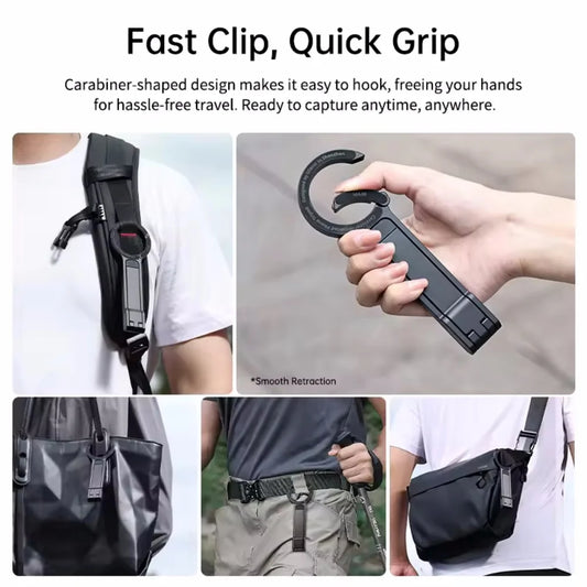 Metal Phone Tripod Carabiner-Mounted for Iphone 16 15 14 13 Portable Dual-Sided Magnetic Tripod Desk Mount Phone Handle Holder