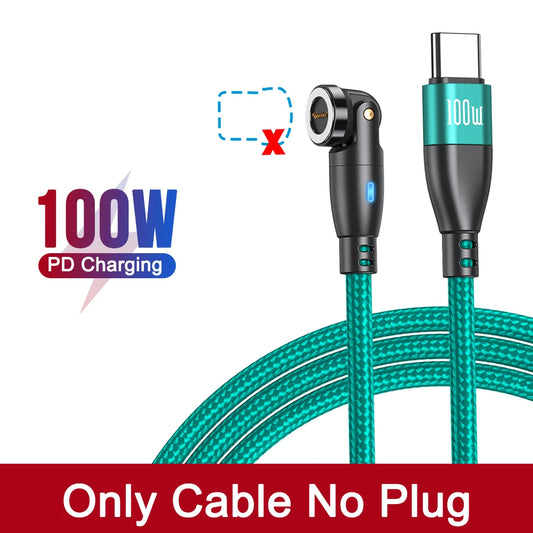 100W Magnetic USB Type C Cable 5A Fast Charging Micro Type C Cable for Macbook Samsung for Iphone Magnet Charger Wire Cord