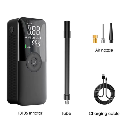Rechargeable Tire Inflator Digital Cordless Car Tyre Inflator for Motocycle Bicycle Balls Portable Compressor Air Pump