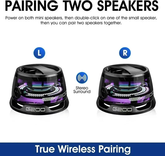 Bluetooth Speaker Portable G200 RGB Lighting Magnetic Speaker BT5.3 Mini Sound Box 7 Hours Playback Phone Holder